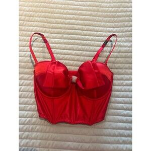Victoria Secret Bra 36D Dream Angels
Red Long Line Bling Bow Satin NWT